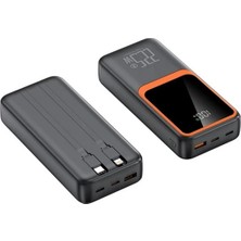 Junglee 10000MAH Powerbank 22.5W Hızlı Şarj Özellikli Type C ve Lightning Kablolu Pd Taşınabilir Şarj Aleti