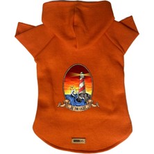 Odea Monopetz Kapişonlu Polar Sweatshirt Köpek ve Kedi Kıyafeti & Elbisesi Turuncu Deniz Feneri S