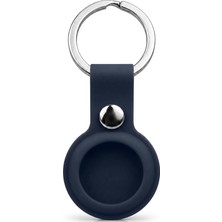 Fumeyabi Airtag ile Uyumlu Silikon Anahtarlık Kılıfı A020, Metal Halkalı