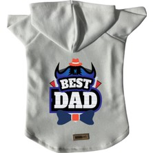 Odea Monopetz Kapişonlu Polar Sweatshirt Köpek ve Kedi Kıyafeti & Elbisesi - Beyaz Best Dad Xl Beden