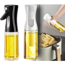 Fumeyabi Cam Sprey Yağdanlık, Akıtma Damlatma Yapmaz, Limon, Sirke, Yağ Püskürtücü 225 ml Airfryer Kızartma Izgara Salata Için Yağlık 1 Adet. (Siyah)