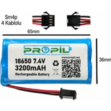 Propil 7.4V 3200MAH 18650 Li-Ion SM4P Şarjlı Oyuncak Araba Pili Rc Kumandalı Araç Bataryası