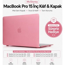 Fumeyabi MacBook Pro 15 Mat Kılıf A1707 A1990 Uyumlu Sert Tpu Kılıf Ince Hafif Koruyucu Kapak 2016-2019 Şeffaf Pembe