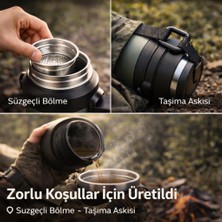 Fumeyabi Profesyonel 68 Oz Pasianmaz Çelik 2 Litre Kamp Termosu Bardaklı Termos 24 Saat Sıcak 36 Saat Soğuk Taşınabilir Çelik 2lt Kamp Termosu Siyah