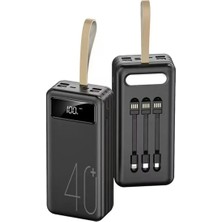 Junglee 40000MAH 4 USB Çıkışlı Powerbank Type C Lightning ve Mikro USB Girişli El Fenerli