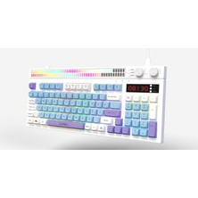 Fumeyabi Spectrum K1 Fonksiyonel Çift LCD Ekran & Çift Rgb - Ses Kontrolcülü Membran 94 Tuşlu Spectrum Rgb Modlu Gaming Klavye