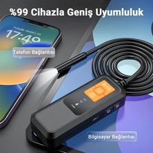 İdragon W600-2 Endoskop Kamera | 850MAH Şarjlı, Yan Ayna ve Mıknatıslı Boru ve Araç Iç Görüntüleme Cihazı (10 Metre)