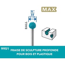 Universal Bosch Max Power Carving Bilye Şekilli Elektrikli Oyma Ucu (9951)
