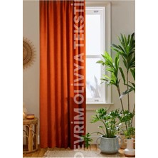 Odea Denge Perde (6525) Lüks 1. Sınıf Özel Dikim Kiremit Blackout Işık Geçirmez Fon Perde Ekstraforlu Karartma Blackout Kiremit 140 x 200