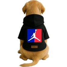 Odea Monopetz Baskılı Içi Polarlı Köpek ve Kedi Kıyafeti & Elbisesi - Siyah Renk Kapüşonlu Hoodie BF643, L