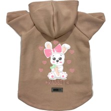 Odea Monopetz Kapişonlu Polar Sweatshirt Köpek ve Kedi Kıyafeti & Elbisesi Bej Rabbit Xl