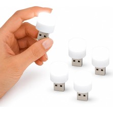 Fumeyabi 5 Adet USB Mini LED Lamba, Beyaz Işık, Tak Çalıştır, Kompakt USB Aydınlatma