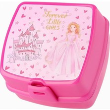 Fumeyabi Princess Baskılı 4 Bölmeli ve Kaşık Çatallı Beslenme Çantası - Beslenme Kutusu