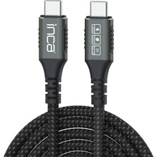 Fumeyabi Inca Itct-40 Usb4 8K@60Hz Thunderbolt 4/3 40 Gbps PD240W Type-C To Type-C Kablo-0.8m USB 4, 40GBPS Veri Aktarım Kapasitesi Gan Şarj Cihazı ve Tüm USB C Tipi Cihazlar