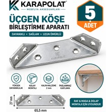 Karapolat Üçgen Köşe Birleştirme Aparatı 5 Adet – Metal Raf ve Mobilya Bağlantı Aparatı