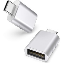 Fumeyabi USB C Adaptör USB 3.0 (2 Adet) Otg USB Tip C Adaptör Thunderbolt 4/3 - Usb3 iPhone 15 Pro Max MacBook Pro Air 2021 iPad Mini Pro Surface Pro Galaxy Huawei ve Daha Fazlası ile Uyumlu, Gümüş