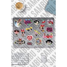 Fumeyabi Powerpuff Girls Temalı Sticker Etiket Seti - Laptop Notebook Telefon