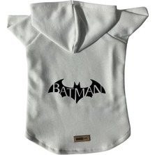 Odea Monopetz Kapişonlu Sweatshirt Köpek ve Kedi Kıyafeti & Elbisesi - Beyaz Batman S Beden