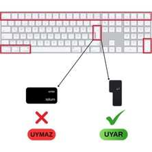 Fumeyabi Apple Magic Keyboard 3 A2520 Numerik Türkçe Q Klavye Koruyucu – Iso Ters L Enter Uyumlu Ultra Ince Clear Silikon Kaplama Toz ve Sıvı Koruma Transparent Keyboard Cover Şeffaf