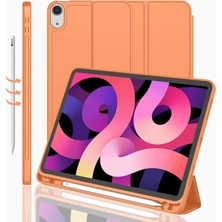 Fumeyabi iPad Air 11 Inç Kılıf 2024 (6. Nesil), iPad Air 5. Nesil Kılıf 2022/4. Nesil Kılıf 2020 10,9 Inç Kalem Tutuculu, Üç Katlı Stand Akıllı Kılıf (Turuncu)