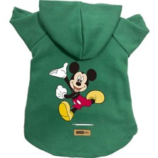 Odea Monopetz Kapişonlu Polar Sweatshirt Köpek ve Kedi Kıyafeti & Elbisesi Yeşil Yeni Mickey S