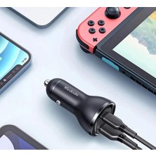 Fumeyabi CC-5670 95W 1xtype-C 1xusb Girişli Dijital Göstergeli Araç Çakmak Şarji, Siyah