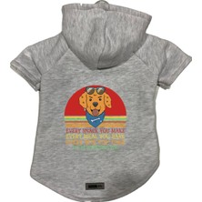Odea Monopetz Kapişonlu Polar Sweatshirt Köpek ve Kedi Kıyafeti & Elbisesi Gri Every Snack You Make M