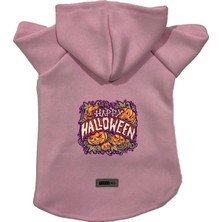 Odea Monopetz Kapişonlu Polar Sweatshirt Köpek ve Kedi Kıyafeti & Elbisesi Pembe Happy Halloween Xs