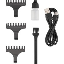 Fumeyabi SHC-1903 T-Bıçaklı Saç Sakal Kesme Makinesi, USB Şarjlı, LCD Ekranlı, 1-2-3 mm Taraklı, Kablosuz Ense ve Sakal Düzeltici
