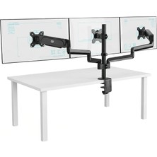 Fumeyabi STD48036E 17"-27" Üçlü Ergonomik Monitör Kolu, 3 Ekranlı Amortisörlü Stand, 360 Pivot Vesa Tutucu, Trader/yazılımcı Kurulumu (3X7KG)