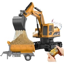 Junglee 1/22 Uzaktan Kumandalı Rc Paletli Ekskavatör Işıklı Sesli Hareketli Şarjlı Excavator Kamyonlu Iş Makinesi