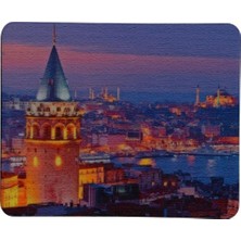 Universal Baskılı Şehir Manzaraları Desenli Renkli Tip Kaymaz Taban Optik Bilgisayar Notebook Mouse Pad Maus Pad (Galata Kulesi)