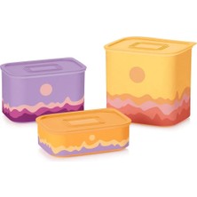Odea Tupperware Su Serisi 3’lü Gıda Saklama Kabı Gündoğumu Set