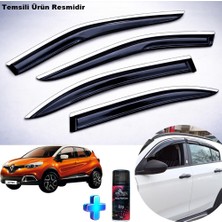 Caraks Renault Captur Krom Cam Rüzgarlığı Abs Nikelajlı Krom Mügen Cam Rüzgarlığı 2013-2019 Arası 4 Parça + Ebrayn 150 ml Koku