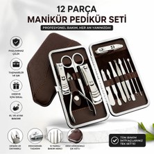 Junglee 12 Parça Çanta Tipi Manikür Pedikür Tırnak Bakım Seti Çantalı Hepsi Bir Arada Set Paslanmaz Çelik Cımbız Tırnak Makası Törpü Yan Kesme Makas El ve Ayak Bakım Seti