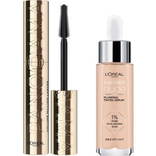 Odea L’oréal Paris Panorama Hacim Veren Maskara Siyah & True Match Nude Fondöten Serum 0.5-2 Very Light