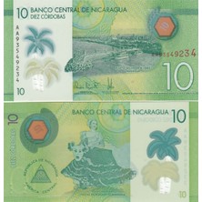 Emir Koleksiyon Coin & Paper Collection Nikaragua 2022 Yılı 10 Cordobas Polimer Kağıt Para Çil Unc Koleksiyon Para