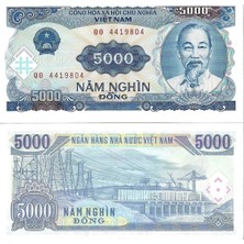 Emir Koleksiyon Coin & Paper Collection Vietnam 1991 Yılı 5000 Dong Yabancı Kağıt Para Çil Unc Koleksiyon Para