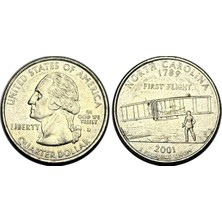 Emir Koleksiyon Coin & Paper Collection Amerika 2001 Yılı Hatıra North Carolina Quarter Dolar
