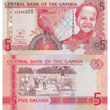 Emir Koleksiyon Coin & Paper Collection Gambiya 5 Dalasis Yabancı Kağıt Para Çil Unc Koleksiyon Para