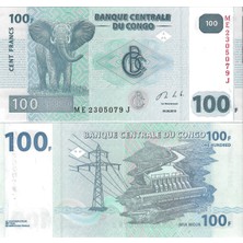 Emir Koleksiyon Coin & Paper Collection Demokratik Kongo 100 Frank 2013 Yılı Yabancı Kağıt Para Çil Unc Koleksiyon Para