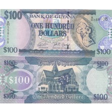 Emir Koleksiyon Coin & Paper Collection Guyana 100 Dolar 2019 Yılı Çil Eski Yabancı Kağıt Para