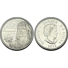 Emir Koleksiyon Coin & Paper Collection Kanada 2012 Yılı 1812 Savaşı - Shawnee Şefi Tecumseh 25 Cent Koleksiyon Para