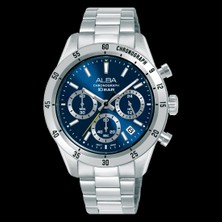 Alba AT3L25X1 Quartz Çelik Gri Lacivert Kadran 10 Atm 39 mm Erkek Kol Saati