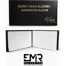 Emir Koleksiyon Coin & Paper Collection Mini Kağıt Para Cep Albümü, 20 Sayfa 40 Para Kapasiteli - Siyah Renk