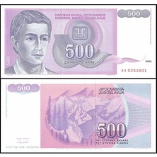 Emir Koleksiyon Coin & Paper Collection Yugoslavya 1992 Yılı 500 Dinar Kağıt Para Çil Unc Koleksiyon Para