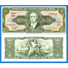 Emir Koleksiyon Coin & Paper Collection Brezilya 1962 Yılı 10 Cruzeiros Kağıt Para Çil Unc Koleksiyon Para