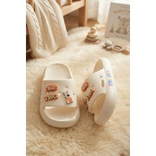 Mix Giftz Ekru Emojili Günlük Sahil Plaj Havuz Çocuk Terlik