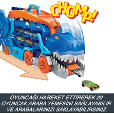 Odea Hot Wheels Şehri Ultimate T-Rex Tır, T-Rex'e Dönüşür, Yarış Pisti Içerir, Işıklı ve Sesli, 20+ 1:64 Ölçekli Araba Için Depolama Alanı, HNG50