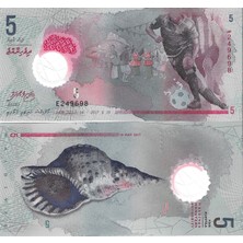 Emir Koleksiyon Coin & Paper Collection Maldivler 2017 Yılı Polimer 5 Rufiya Yabancı Kağıt Para Çil Unc Koleksiyon Para